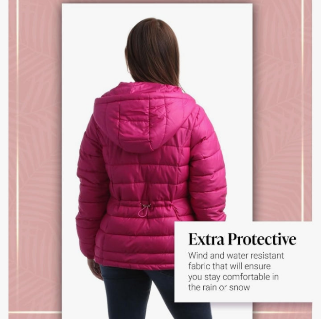 Puffer Jacket - Full Zip Up Insulated Quilted Jackets for Women - Cozy Women Winter Coats (S-XL)