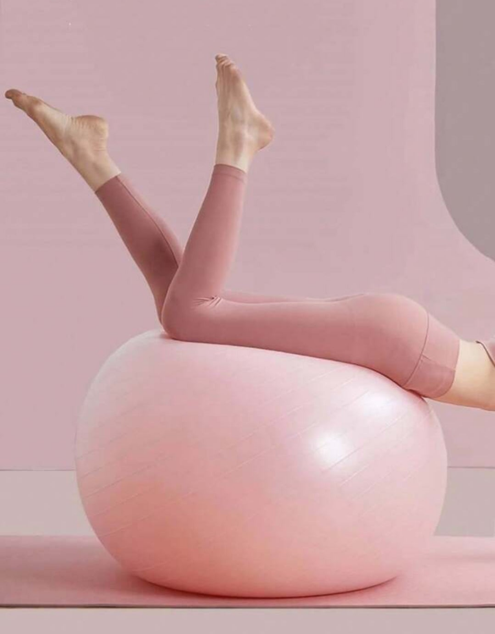 Anti-Burst, Yoga Ball For Fitness,Stability Ball Chair, Heavy Duty Large Exercise Ball For Workout, Balance And Core Training pink