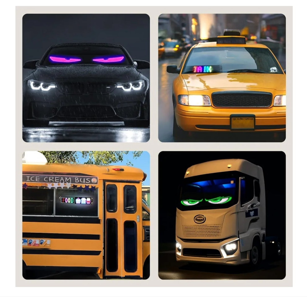 24''x5'' Programmable LED Sign with Bluetooth Control, Flexible Scrolling LED Signs for Business, Custom Text & Adjustable Brightness & IP65 Waterproof, USB 5V Digital Sign for Car Store Bar Hotel