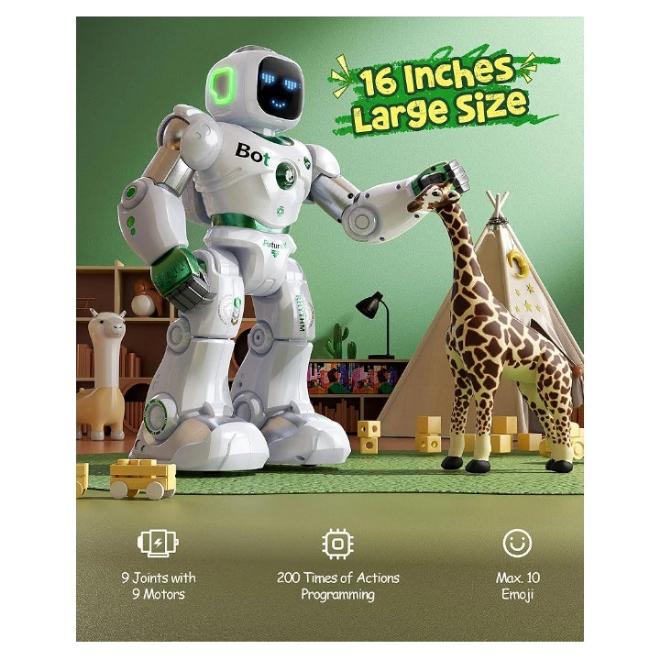 Ruko Large Intelligent Robot Toys for Kids, Voice and App Control Smart Remote Control Carle Robots, Programmable Interactive Music Girls Boys Toys, Gifts for Kids 4 +