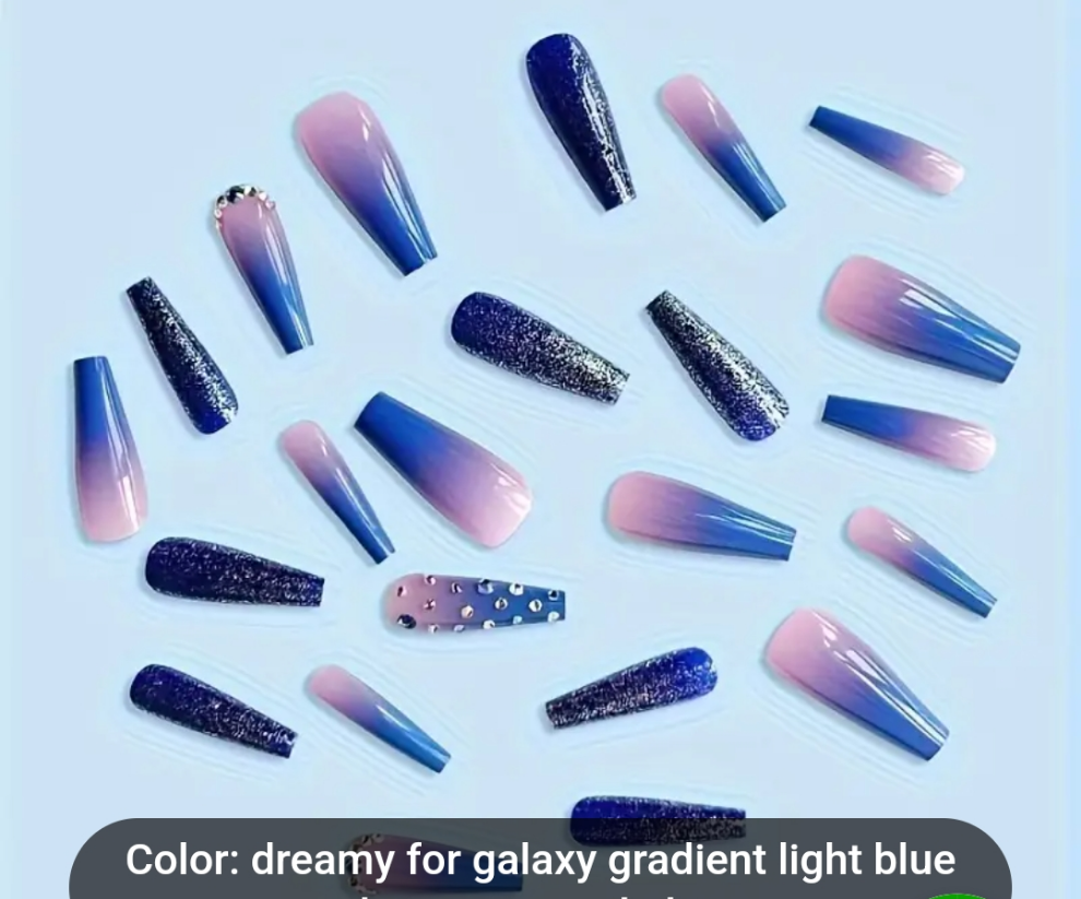 24 pcs acrylic Cocomoney nails with glue and nail accessories