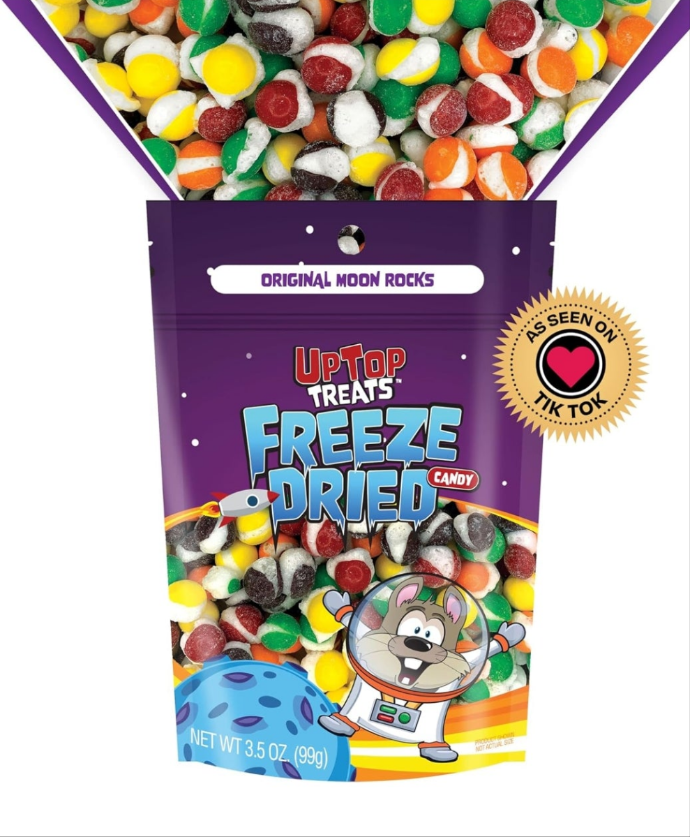 Freeze Dried Candy, Crunchy Candy for ASMR, Original Flavors, Orange, Lemon, Grape, Strawberry, & Lime, Snacks for Kids & Adults, Made in the USA, Small Bag for On The Go, 3.5 oz