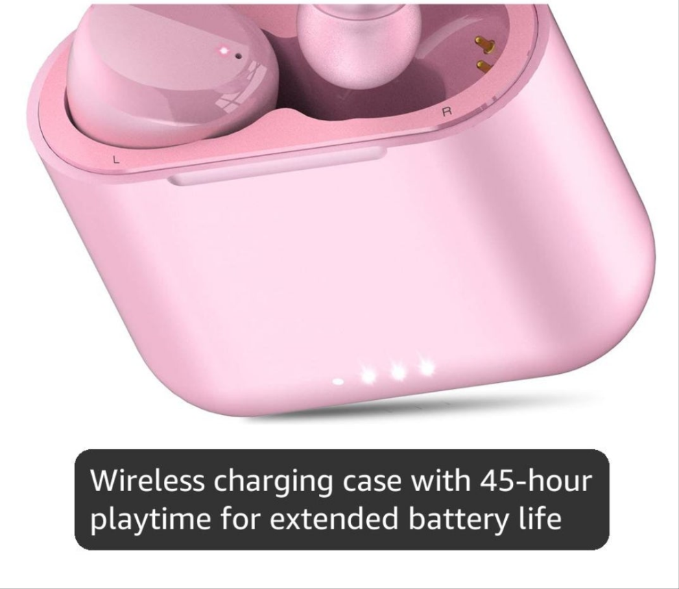 Wireless Earbuds Bluetooth 5.3 Headphones 50H Long Playtime, Wireless Charging Case, IPX8 Waterproof Stereo Earphones, Built-in Mic Calls, Headset Premium Deep Bass 32 Preset EQs via