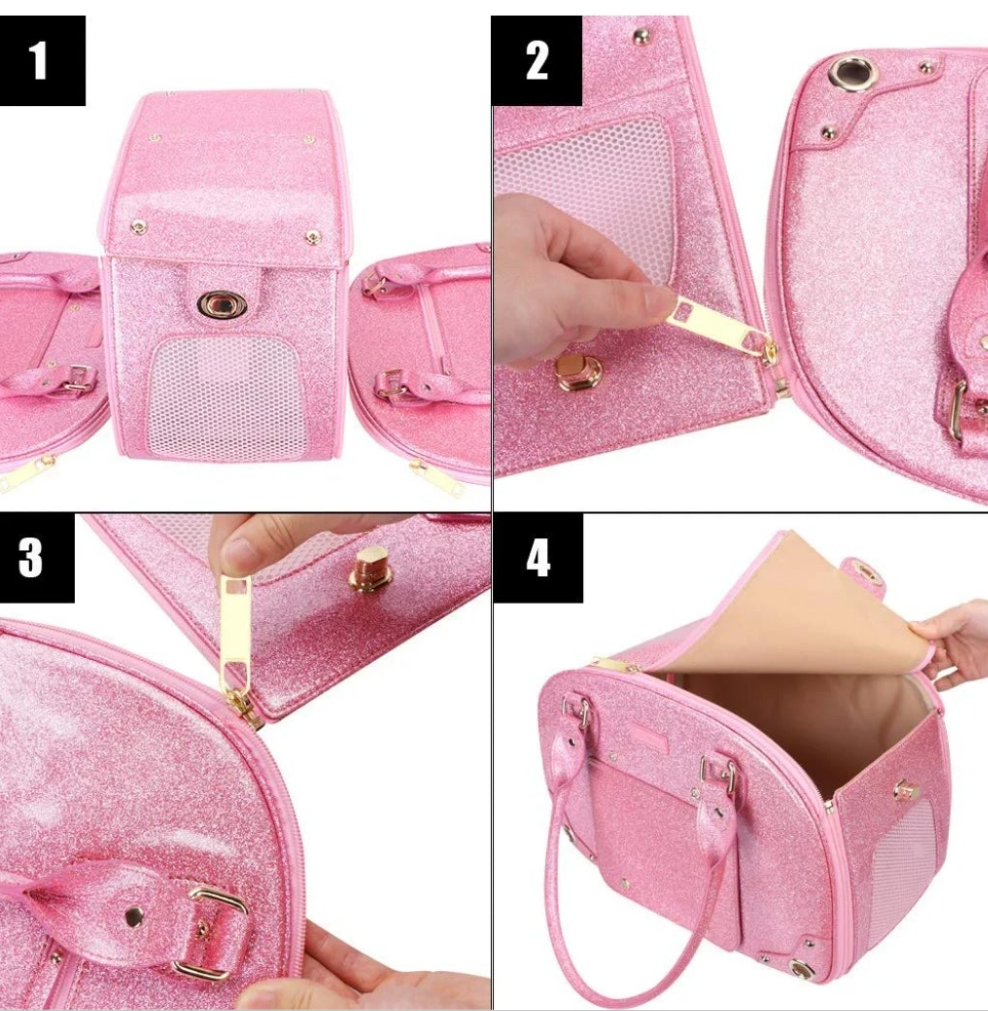 Dog or Cat Carrier Purse, Pet Carrier, Cat Carrier, Foldable Waterproof Premium Nylon Pet Travel Portable Bag Carrier for Cat and Small Dog Home/Outdoor