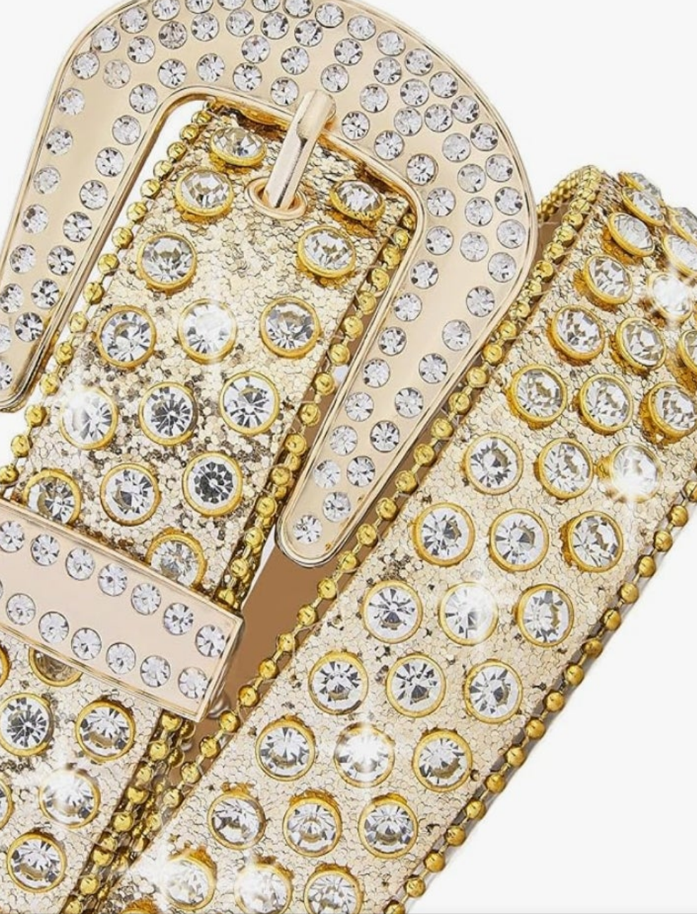 Men Fashion Rhinestone Belt Western Bling Studded Design Leather Diamond Belt for Jeans