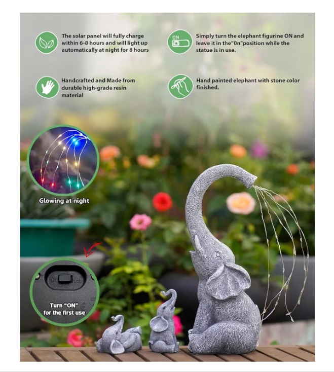 Solar Statues for Garden Decor: Outdoor Sculptures for Lawn Ornaments -Outside Porch Patio Balcony Front Yard
