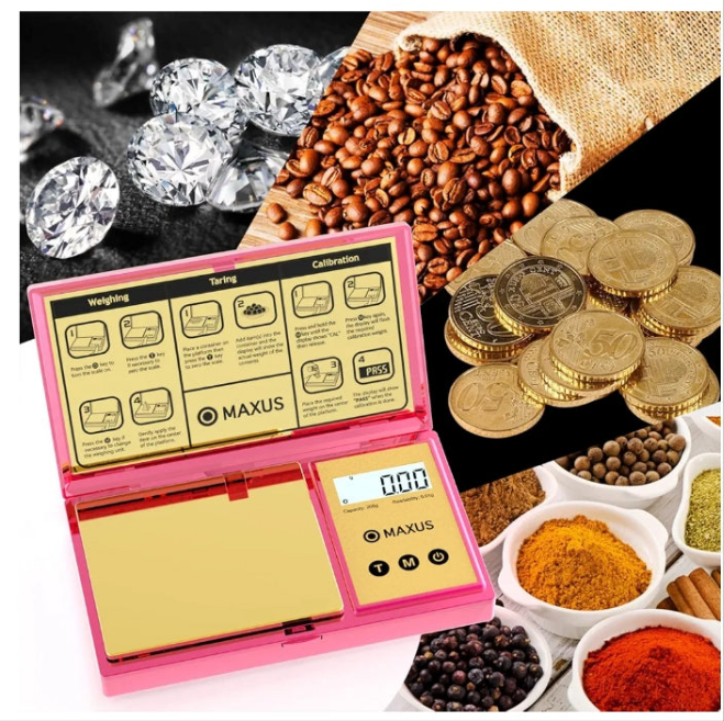 Digital Gram Scale with 200g x 0.01g Capacity, Stylish Plated Cover and Platform for Accurate and Precise Weighing of Jewelry, Grains, and Food in Grams and Ounces