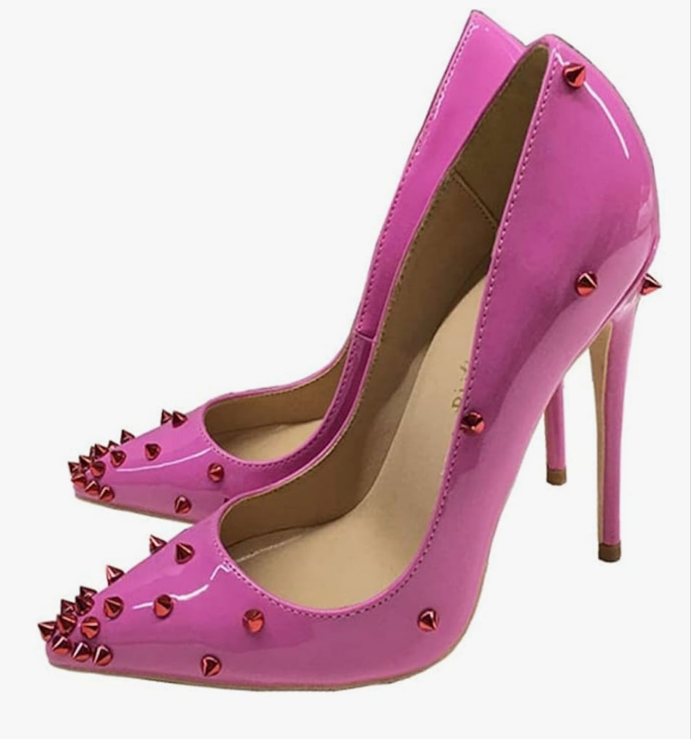 Sexy Heels Pumps Studded Rivett Party Prom Event Birthday Wedding Shoes
