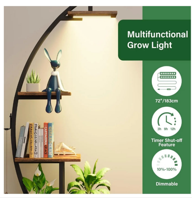 Tall Bookshelf with Lights, 2 Pack Ladder Bookcase, 7 Tier Arched Home Office Storage Book Collectibles Shelves, 64" Modern Corner Display Shelf for Bedroom Living Room Balcony, Rustic Brown