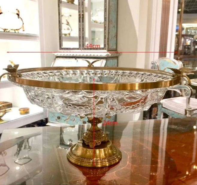 High-end Glass Fruit Bowl, Luxury Dried Fruit Plate with High Pedestal, Snacks Nuts Tray