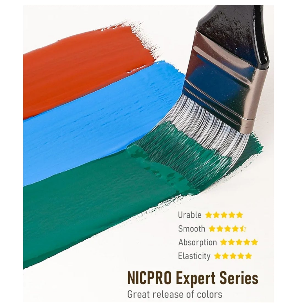 36pcs Paint Brush Set, Professional Paintbrushes with Palette Knife and Cloth Roll, Suitable for Artists and Beginners for Acrylic Painting, Oil, Watercolor, Gouache