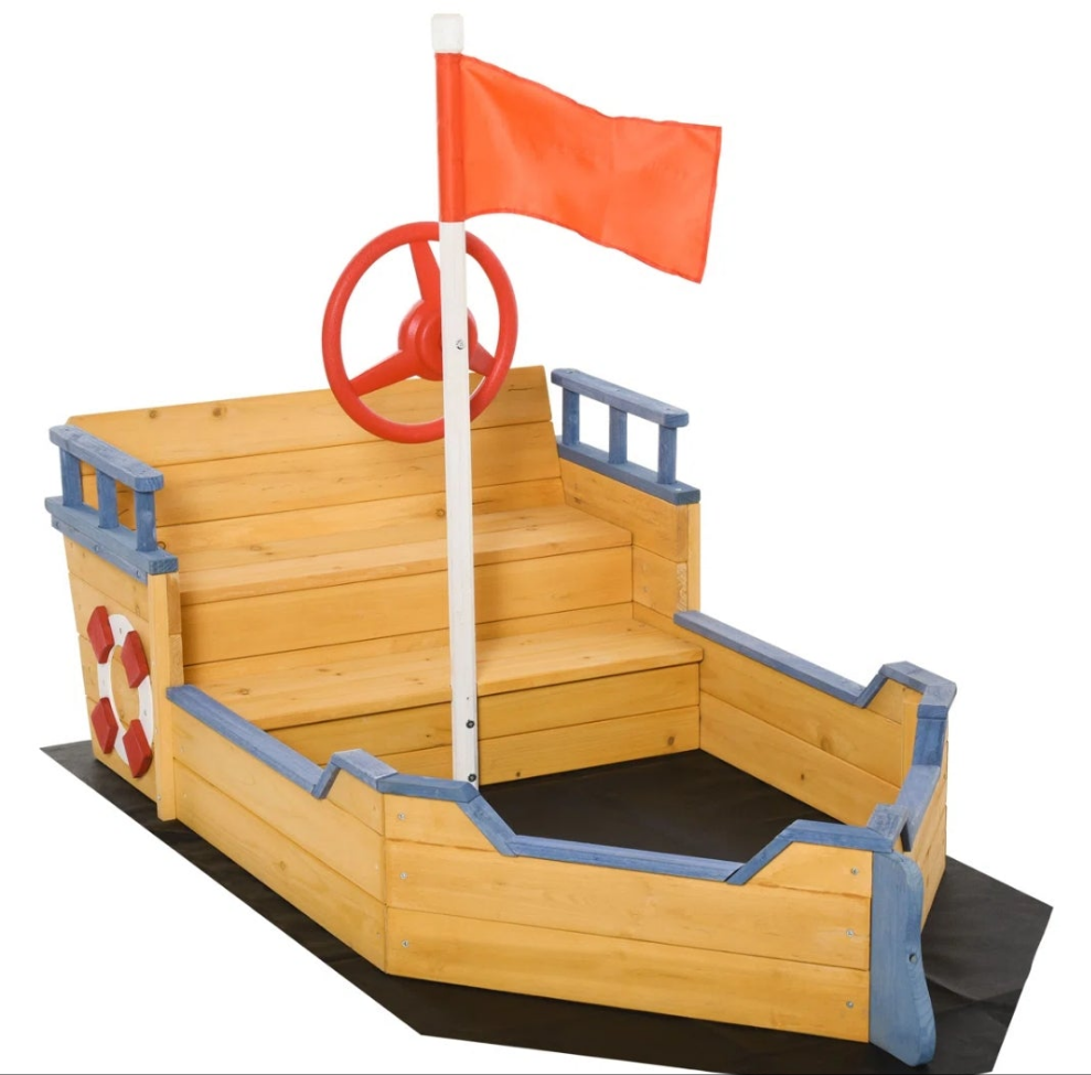 62.25'' x 18'' Solid Wood Novelty Sandbox