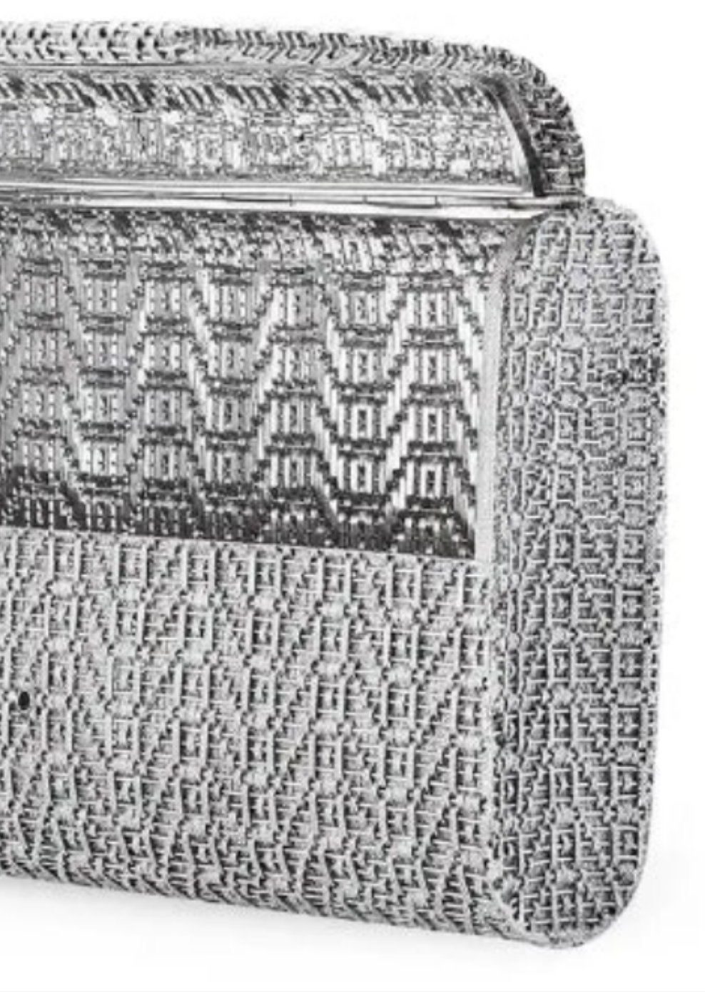1960's Diamond Ladies Italian 18K White Gold Clutch Purse