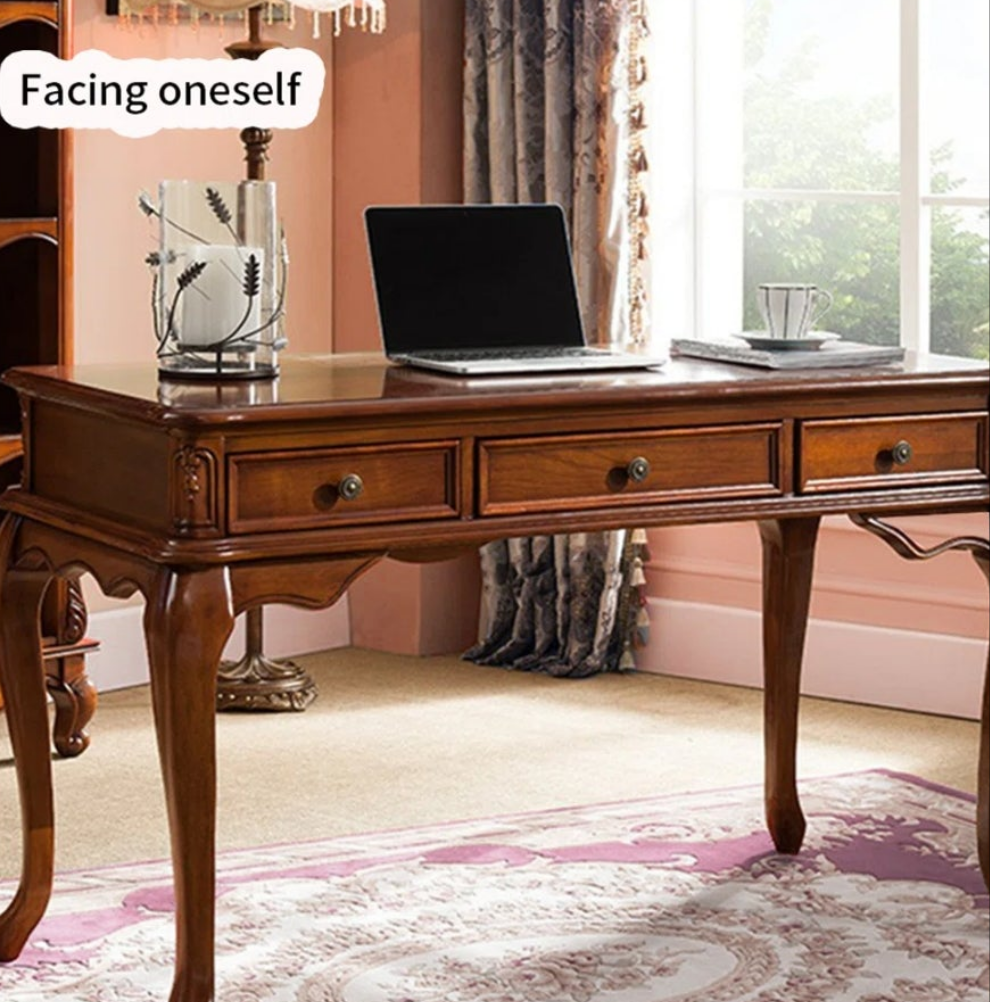 Birch Solid Wood Desk and Chair Set For the Mature Individual