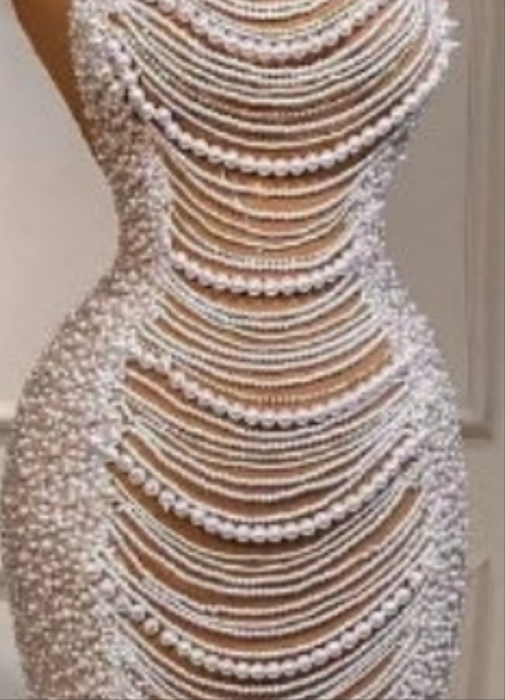Long Mermaid Halter Beading Sleeveless Wedding Dress With Pearls