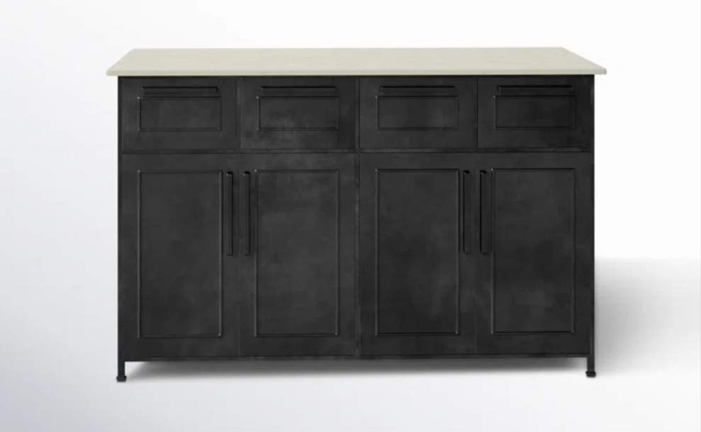 Marble Top Kitchen Island Black