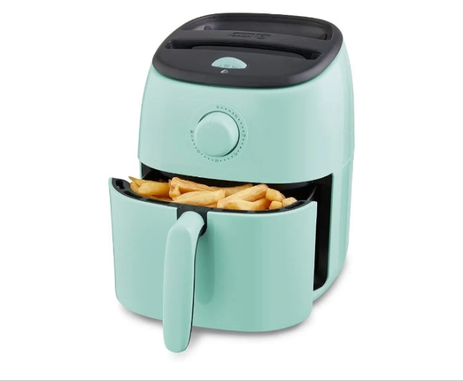 Electric Air Fryer Oven, 2.6 Qt., Red – Compact Air Fryer for Healthier Food in Minutes, Ideal for Small Spaces - Auto Shut Off, Analog, 1000-Watt