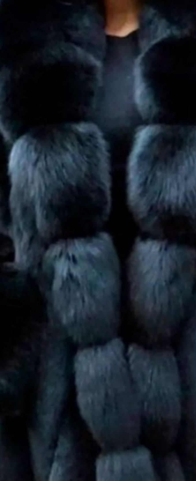 Black Fox Fur Coat Full Length Medium to Large