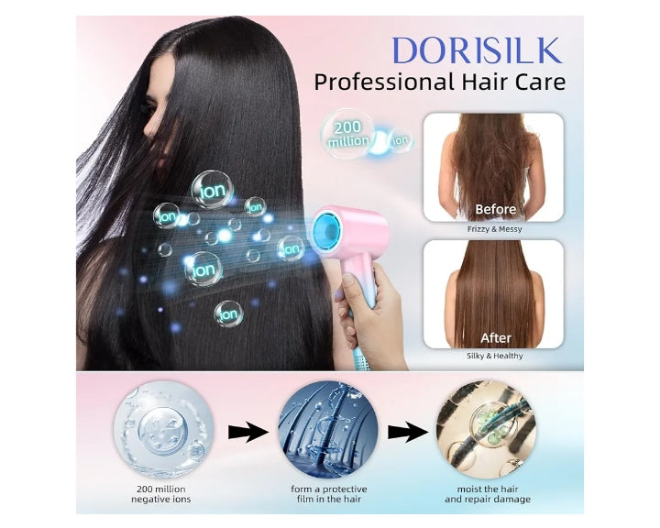 Ionic Hair Dryer 110,000 RPM High Speed, Professional Blow Dryers for Salon Home Use, Portable Blowout Hair Dryers Lightweight with Nozzle Hot & Cold Selection