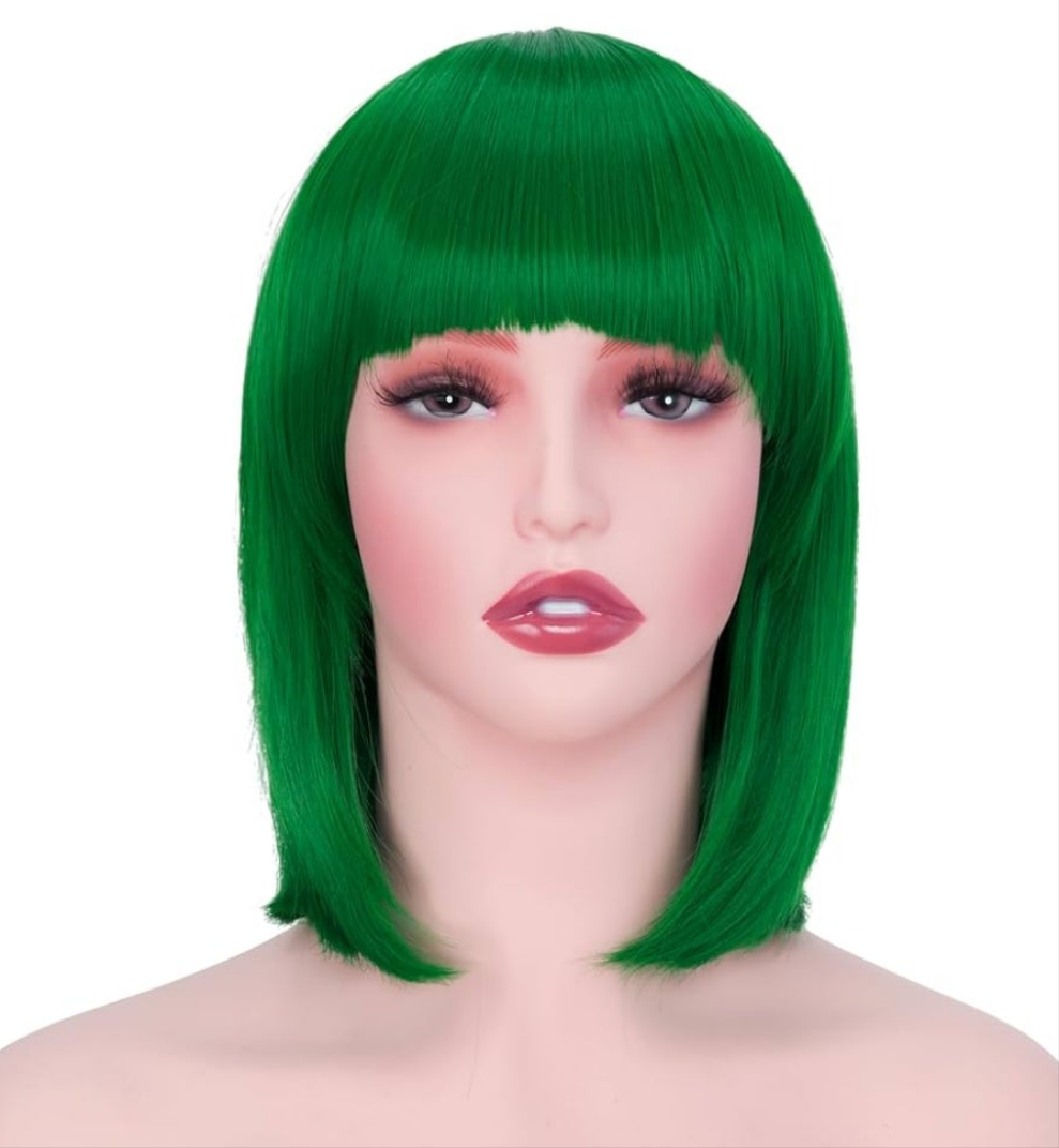 Bob Wig with Fringe 14 Inch Short Straight Wigs nylon