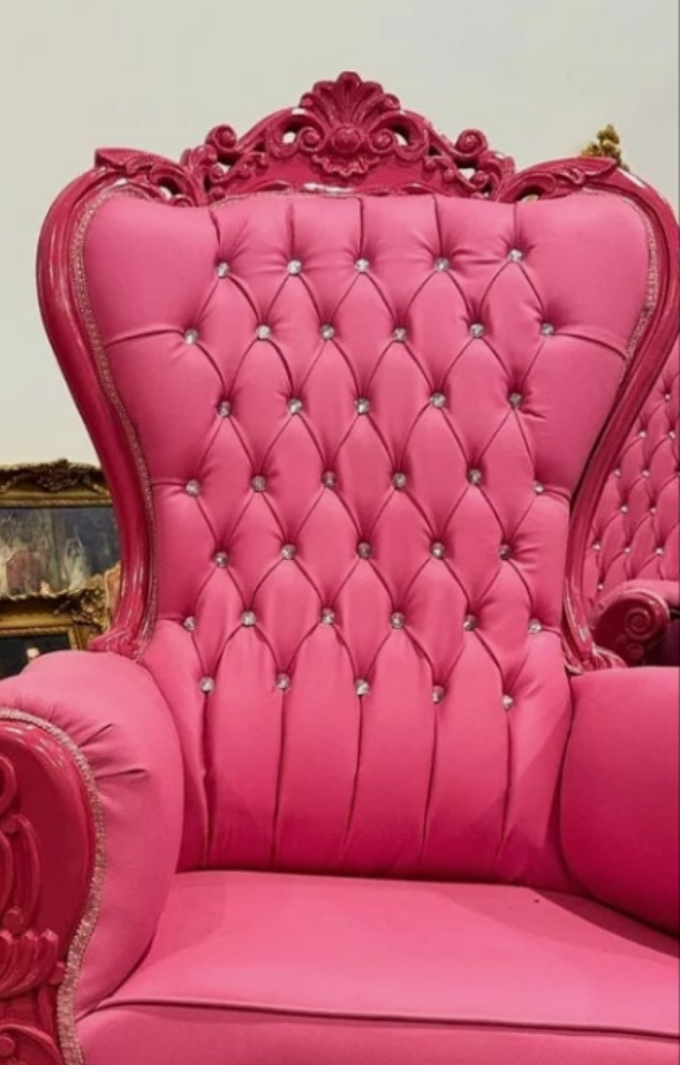 French Style Throne Chair Midsize Tufted Chair in velvet or leather depending on the chair you choose.