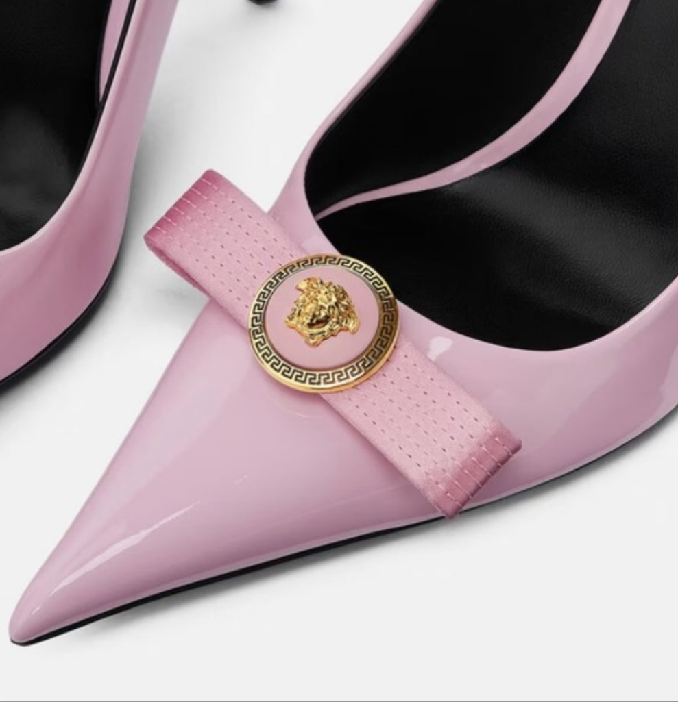 Versace Gianni Ribbon Pumps pale Pink Women's