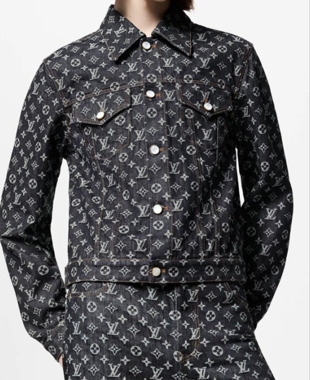 Louis Vuitton Monogram Jacquard Denim and Jacket Monogram Jacquard Denim Skate Pants 2 piece outfit