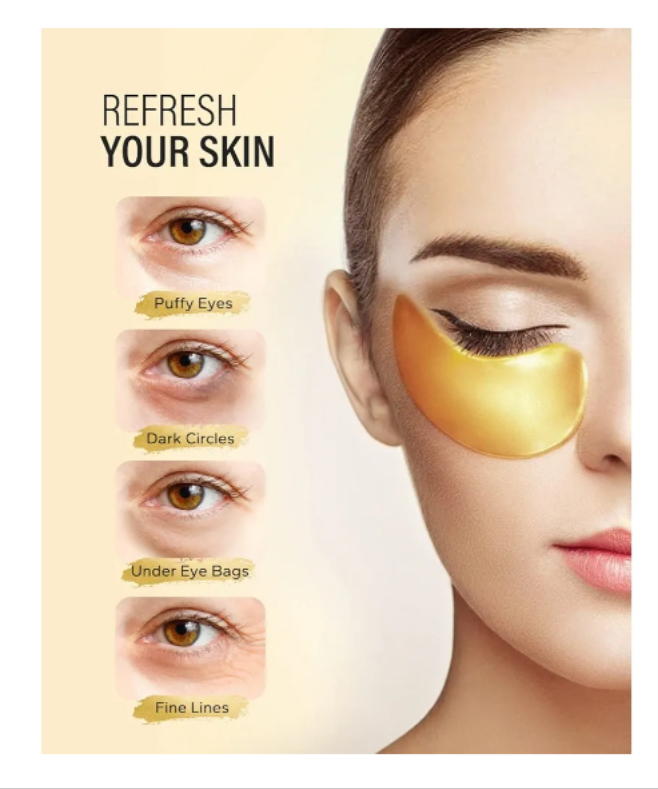 24k Gold Under Eye Patches (25 Pairs), eye mask, Collagen Skin Care Products, Eye Patches for Puffy Eyes, eye masks for dark circles and puffiness