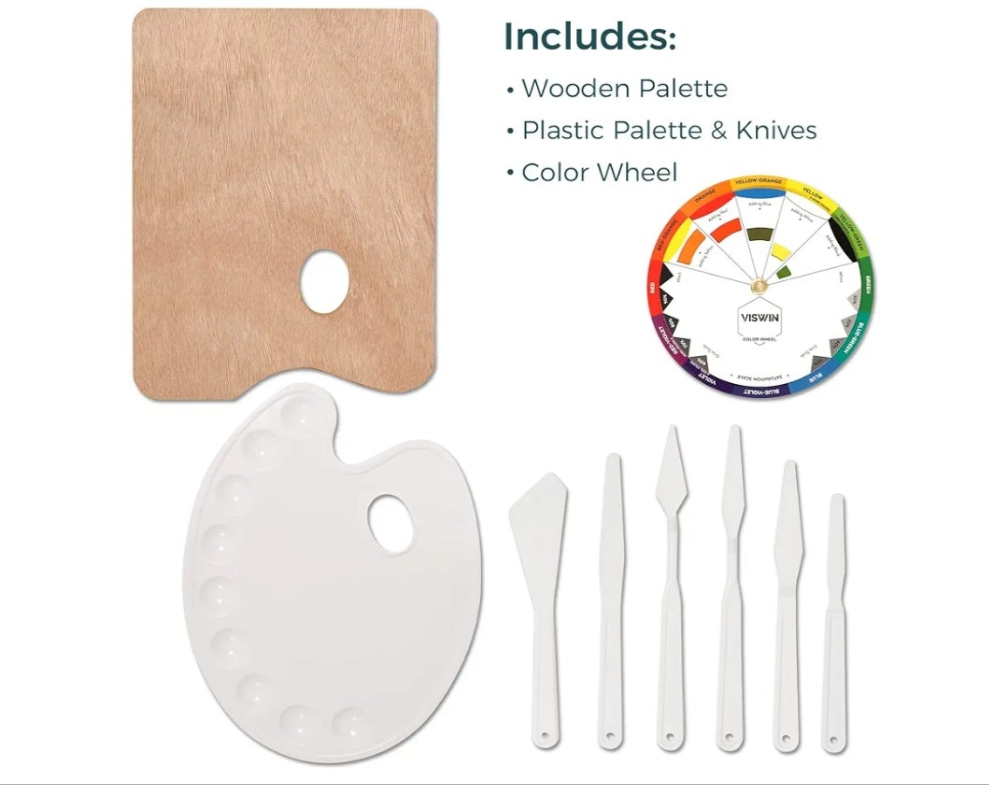 All-in-One Art Painting Set with Aluminum & Beech Wood Easel, 96 Acrylic, Watercolor & Oil Paint Set, Canvases, Painting Kit with Complete Art Supplies for Adult, Student, Beginner, Artist