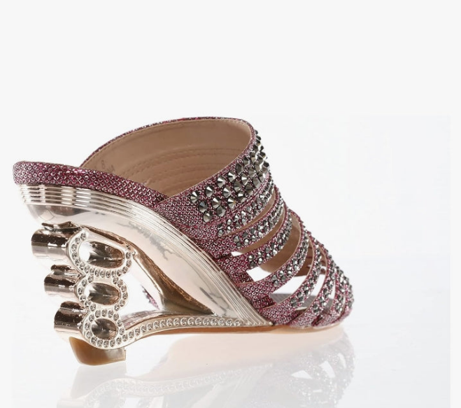 Women's Strappy Rhinestone Slide Dress Sandal