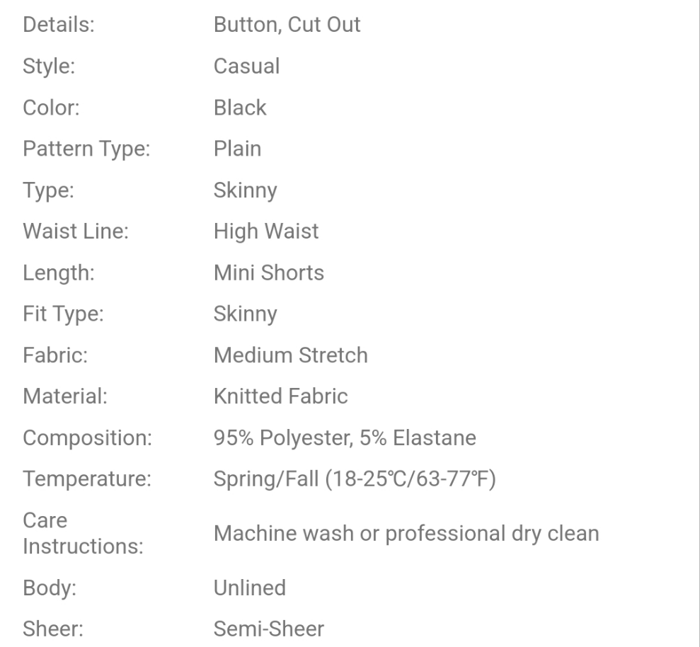 Plus Size Women's Black Hollow-Out Fashion Shorts COCOMONEY