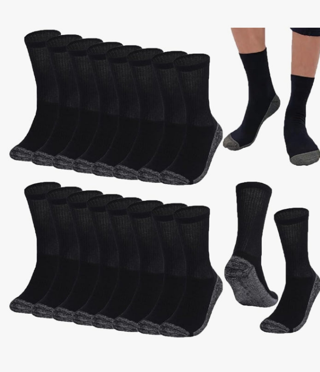 20 Pairs Crew Athletic Socks for Men Moisture Wicking Cushion Crew Socks for Sport Running Traveling
