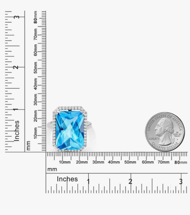 925 Sterling Silver Gemstone Birthstone Engagement Ring | Emerald Cut 18X13MM | Wedding Anniversary Promise Ring For Women |