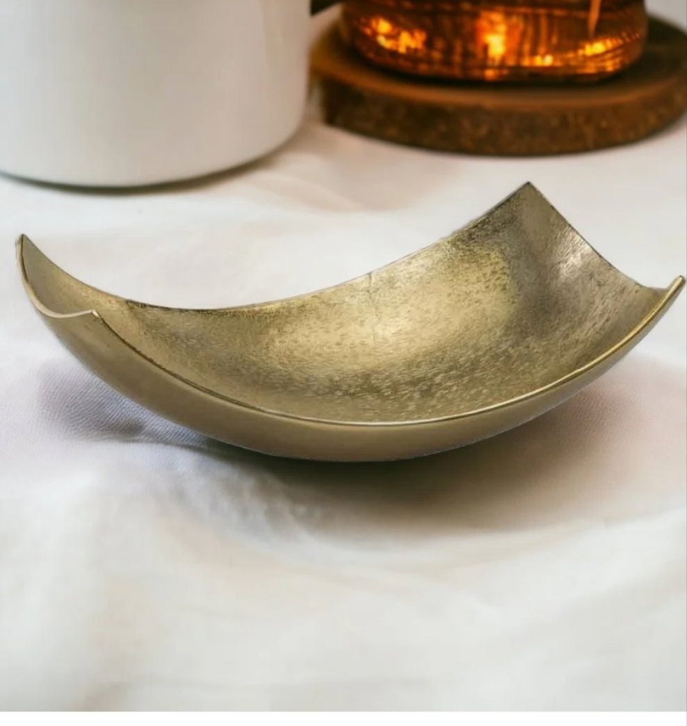 Aluminum Large Scoop Bowl in Gold or Silver 2 size options as well Abstract Decorative Room Decor Centerpiece Home Decor