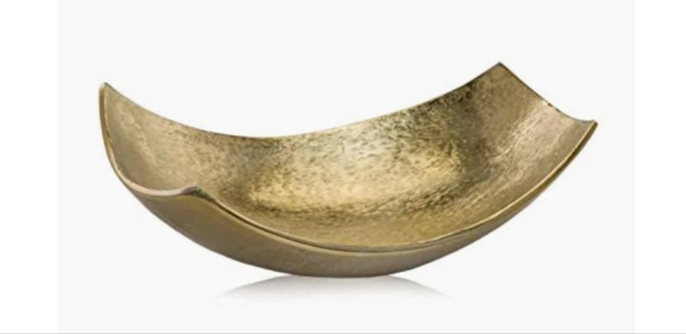 Aluminum Large Scoop Bowl in Gold or Silver 2 size options as well Abstract Decorative Room Decor Centerpiece Home Decor