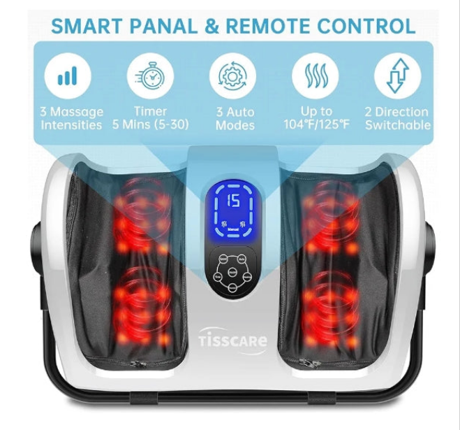 Foot Massager with Heat: Foot Massager Machine for Neuropathy, Plantar Fasciitis and Pain Relief-Massage Leg, Calf, Ankle with Heat Therapy, Christmas Gift for Mom and Dad