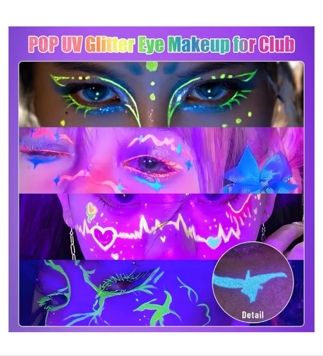 7 Colors Liquid Eyeliner: Neon UV Glitter Eyeliner Pencil - Colorful Waterproof Eye Liner - Rainbow Smudge-proof Eye Makeup Pen Set For Halloween, Party And