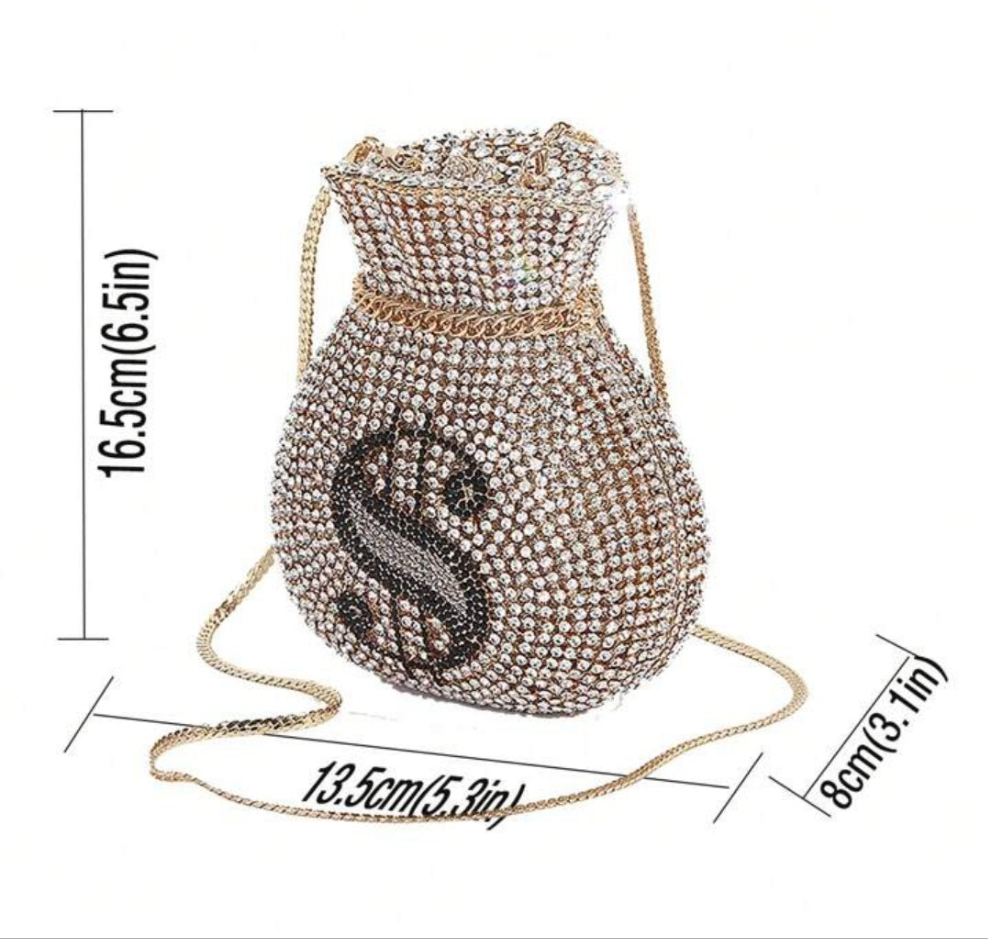 COCOMONEY CLUTCH Evening Bag,Unique Sparkling Crystal Metal Clutch Purses,Designer Rhinestones Handbag
