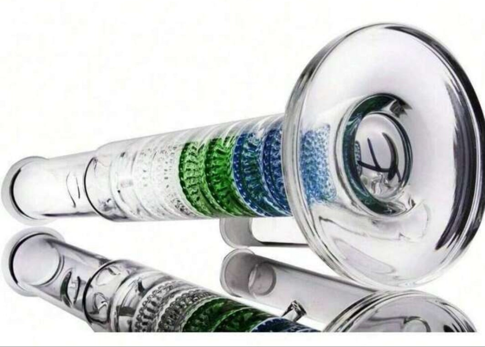 16" Honeycomb Tube Glass Bongs Heavy Smoking Water Pipes Perc B.Ongs W/ICE glass
