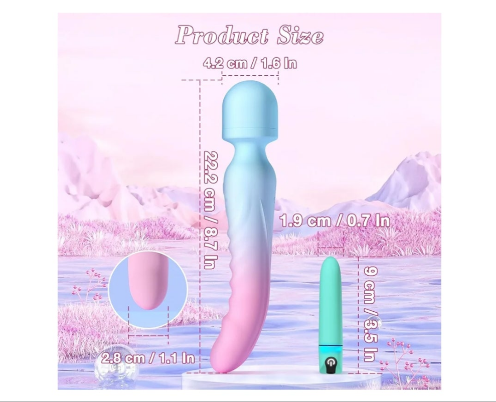G Spot Vibrator Wand & Bullet Vibrator Set - Vibrators Sex Toys for Women, Clitoral Stimulator Dildo with 7 Vibrating Modes, Waterproof Heating Wand Massager, Adult Sex Toy for Female and Couples