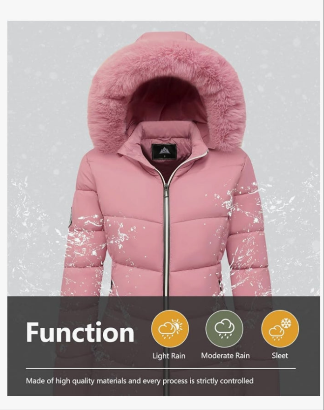 Women's Winter Windproof Warm Down Coats Waterproof Thicken Hooded fashions Puffer Jacket