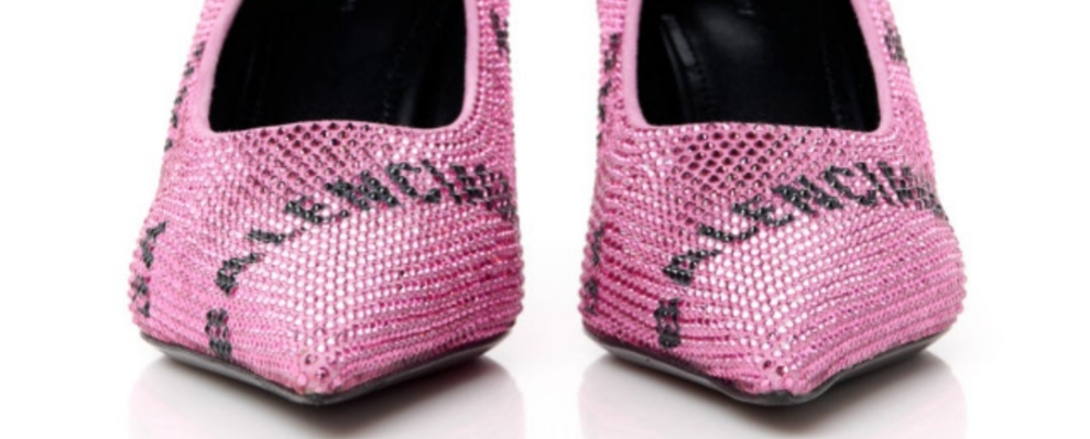 Balenciaga Square Knife Embellished Pink Pumps women's