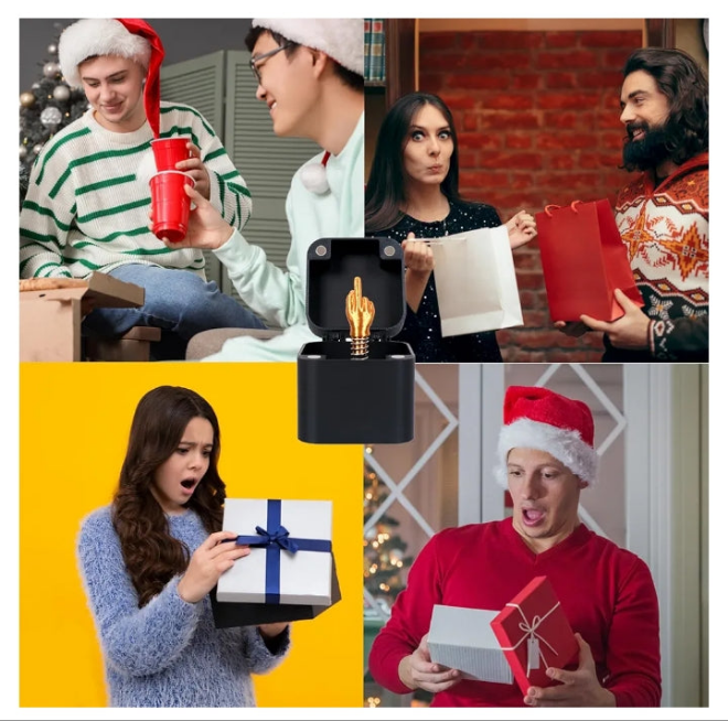 Middle Finger in A Box, Gag Gifts Christmas, Funny Gifts, White Elephont Gifts for Adults, Joke Prank Gag Quirky Gifts