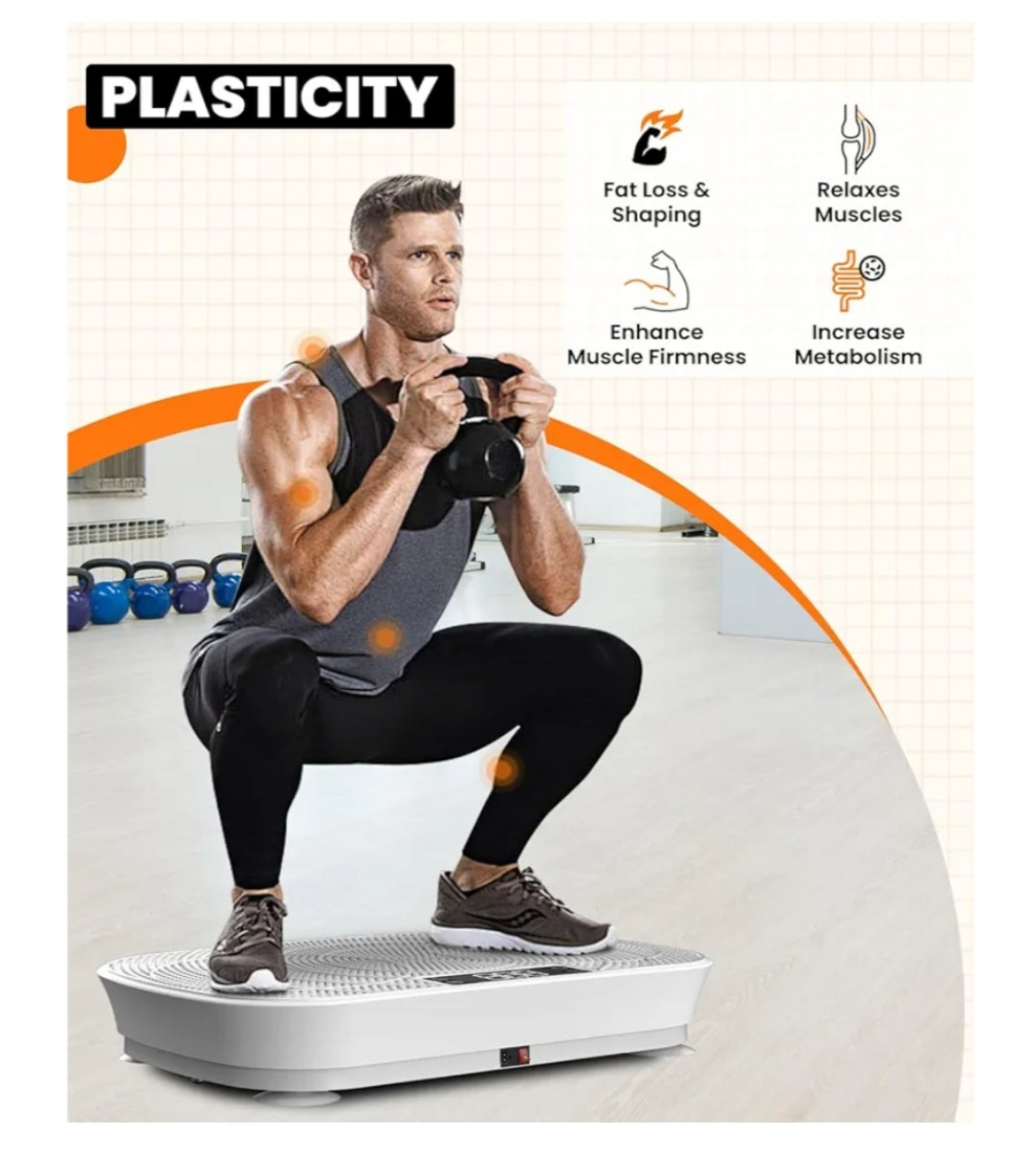 Vibration Plate Exercise Machine - Bluetooth Music & 400LBS Capacity Vibration Plate for Lymphatic Drainage & Weight Loss with 99 Speed Levels, Whole Body Waver Vibration Plate for Home Fitness