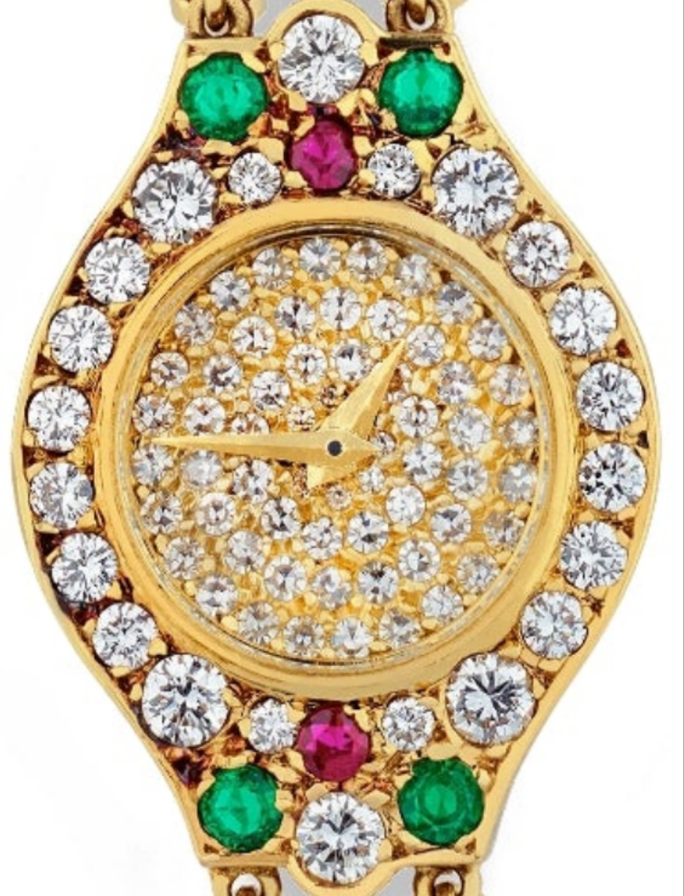 Chopard Diamond, Emerald, Ruby and Sapphire Watch 20 sapphires totaling 1.50 carats, 20 emeralds totaling 2.00 carats and 20 rubies totaling 1.50 carats