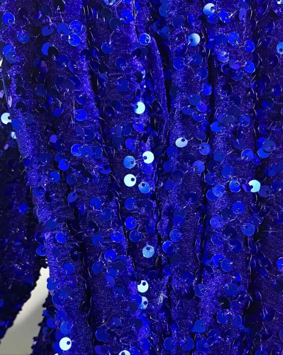 Bodycon Mesh Deep V Neck Sequin Mini Dress-Blue COCOMONEY