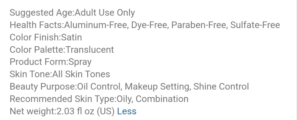Natural Finish Setting Spray