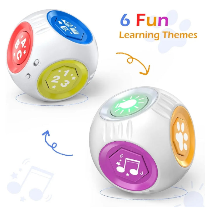 Bilingual Cube Learning Toy for 1+ Year Old Boy Girl Gift, Musical Developmental Baby Toy 12-18 Month, Educational Toy for Toddler Age 1-2, First Christmas 1st Birthday Gifts for One Year Old