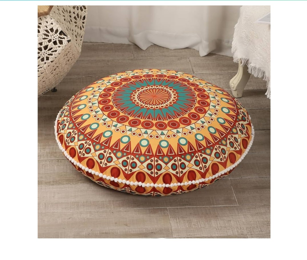 32 inches Meditation Floor Cushion for Adults, Round Large Thick Floor Pillow, Memory Foam Filling