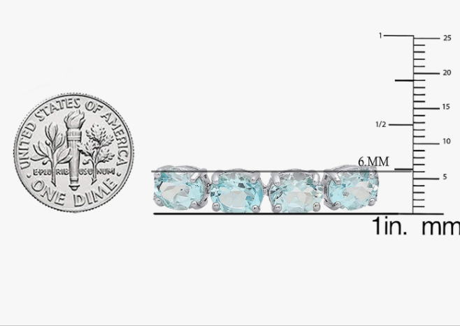 8X6 mm Each Oval Gemstone Ladies Tennis Bracelet,925 Sterling Silver